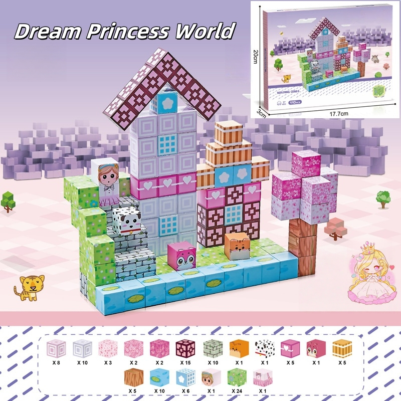 บล็อกตัวต่อแม่เหล็ก Dreamy Princess – การก่อสร้างที่สร้างสรรค์, พันธะพ่อแม่และลูก, ของเล่นการเรียนรู้ STEM สําหรับจินตนาการ (วันหยุด, ของขวัญวันเกิด)