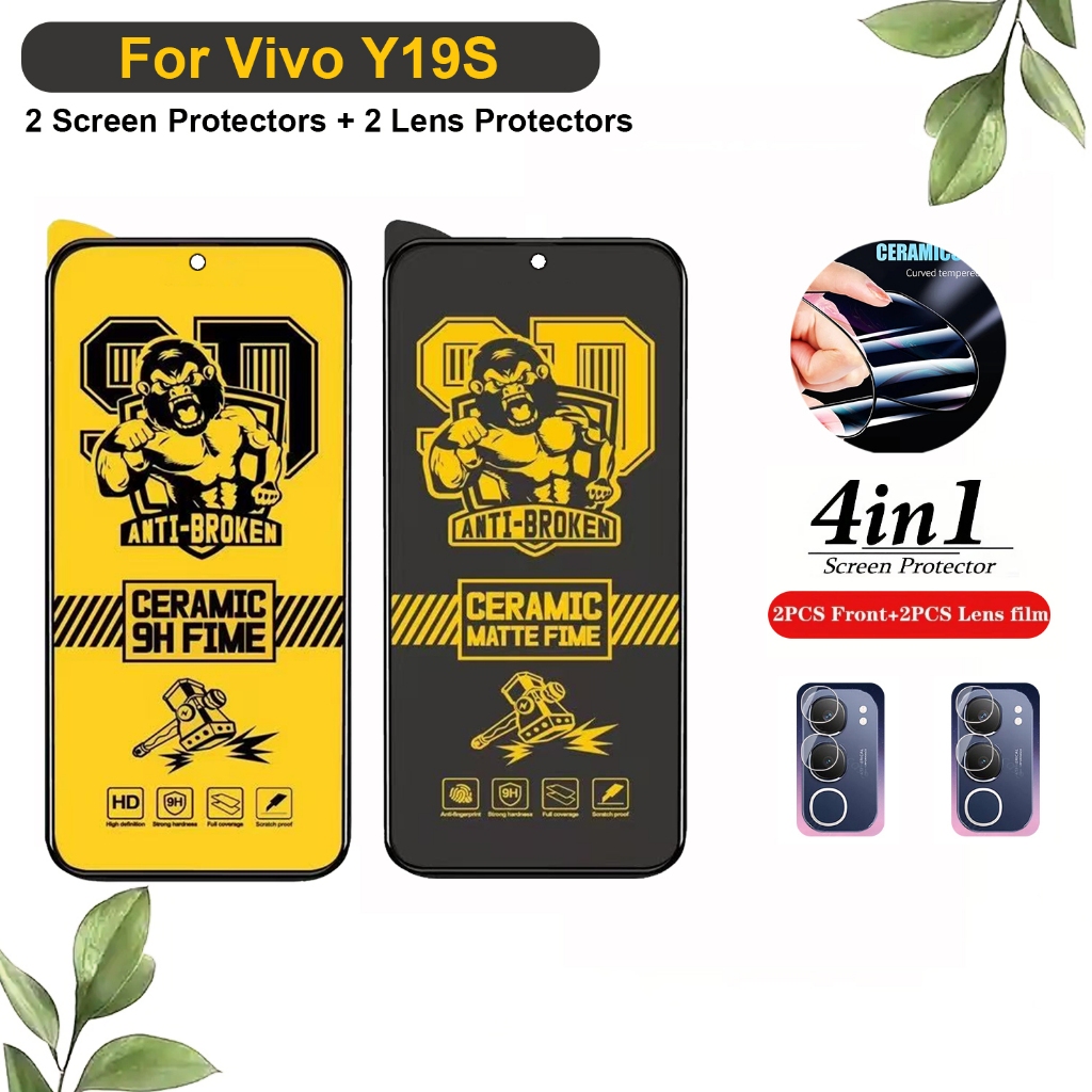 สําหรับ Vivo Y19S เซรามิค Matte film ฟิล์มกระจกนิรภัยสําหรับ Vivo Y19S Clear Ceramic ปกป้องหน้าจอ + 