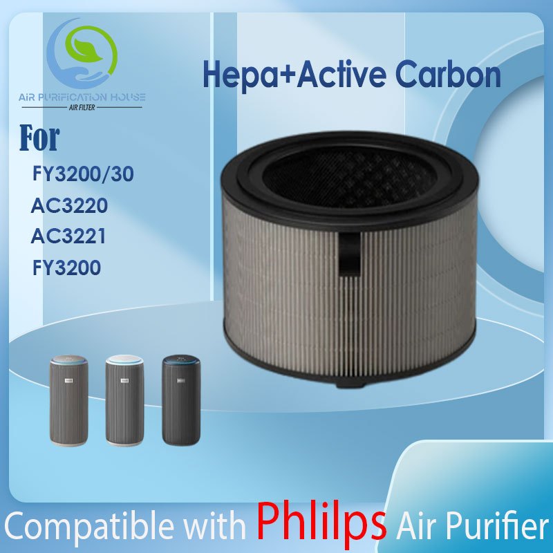 เปลี่ยนเข้ากันได้กับ Philips AC3220 AC3221 FY3200 FY3230Filter ของแท้ HEPA&Carbon
