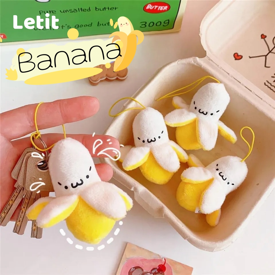 Letit | 🍌พวงกุญแจรูปกล้วย สำหรับห้อยตกแต่ง 1 ชิ้น