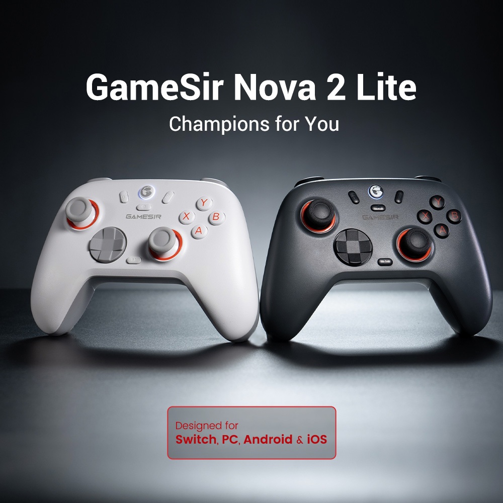 GameSir Nova 2 Lite คอนโทรลเลอร์เกมแพดไร้สายพร้อม Bluetooth สําหรับสวิตช์, Android, IOS, PC & Steam 