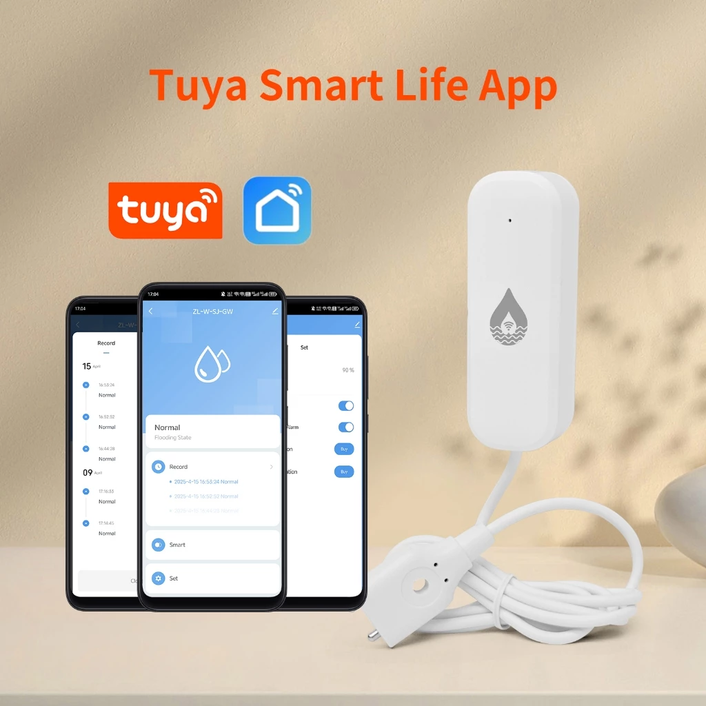 Wifi Tuya สมาร์ท Water Leak Sensor เครื่องตรวจจับสัญญาณเตือนน้ําท่วม Water Leakage Sensor ใช้งานร่วมกับ Smart Life Google Home Alexa