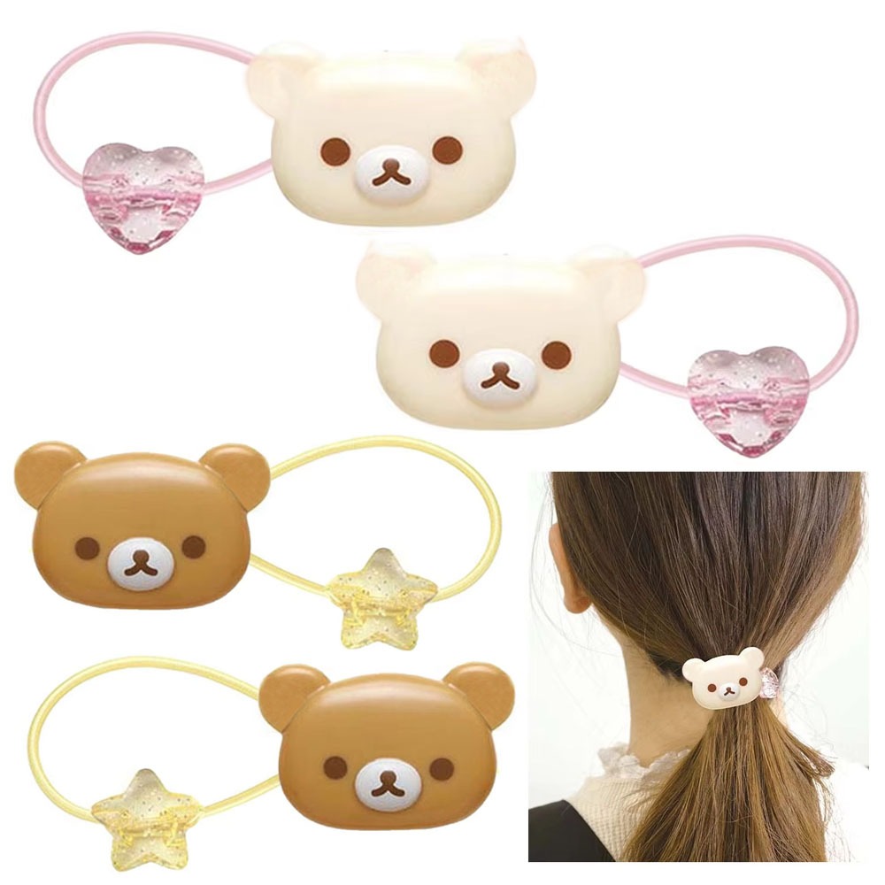 น่ารัก Rilakkuma Korilakkuma หมีผมยืดหยุ่นผูกยางรัดผม Hairtie Scrunchies เครื่องประดับผม