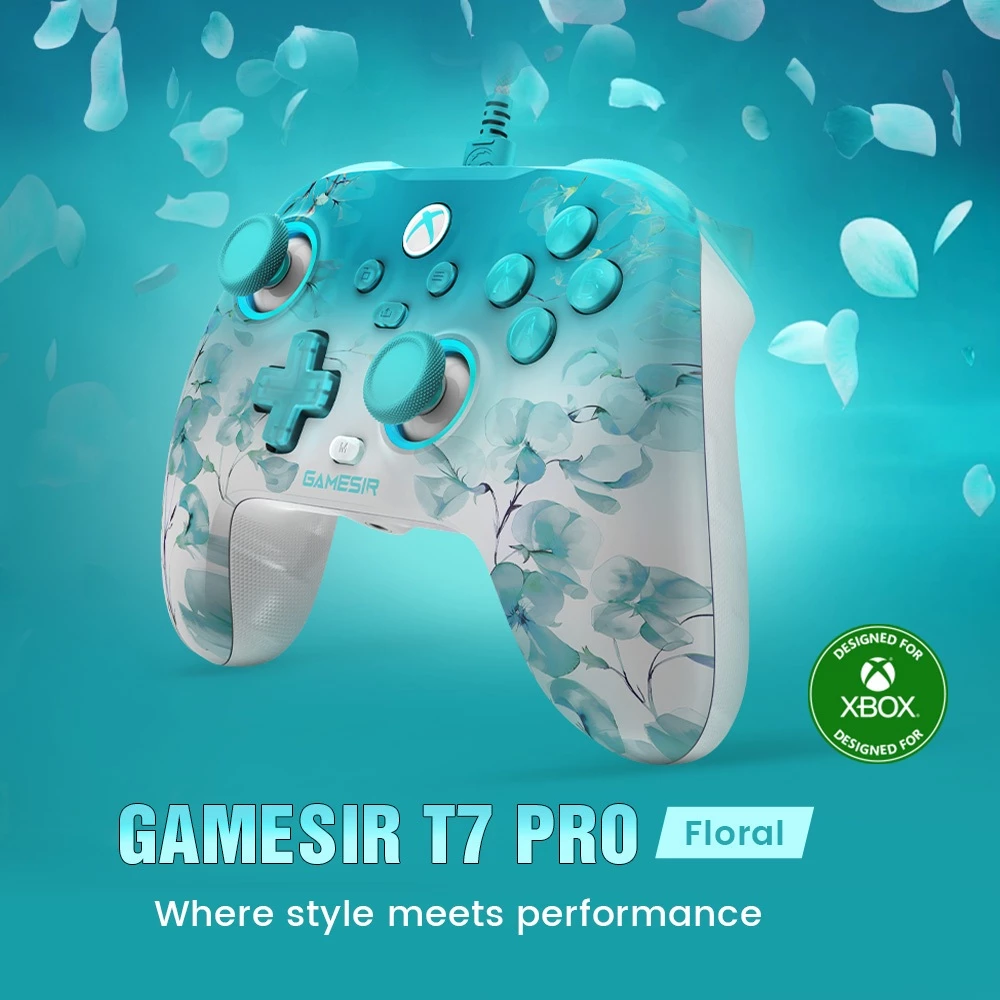 GameSir T7 PRO คอนโทรลเลอร์เกมแพดไร้สายลายดอกไม้พร้อมบลูทูธสําหรับ XBOX Series X/S XBOX One Windows 10/11 thumbnail 3