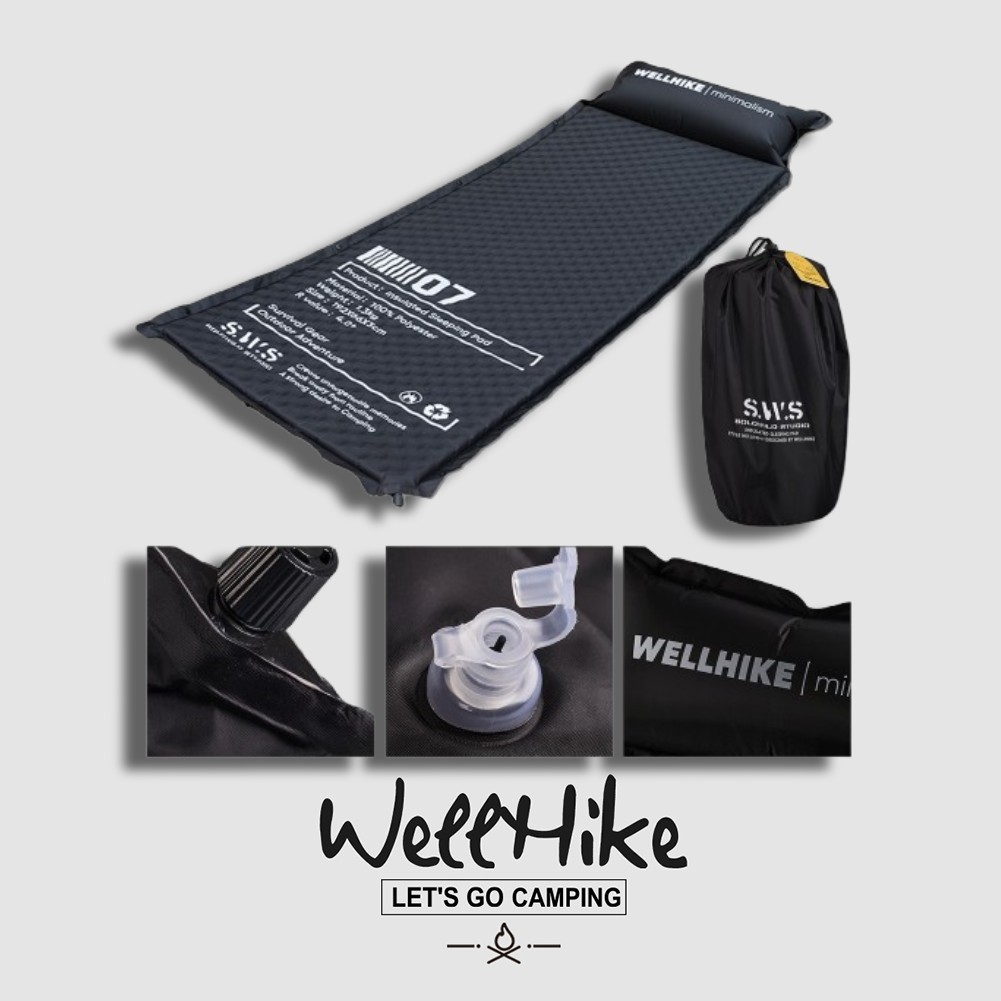 🚚สต็อกพร้อมในกรุงเทพ🚚 ที่นอน Wellhike ที่นอนลมแค้มป์ปิ้ง ที่นอนเป่าลมแบบพับได้สำหรับตั้งแคมป์ ที่นอนเป่าลมสำหรับรถยนต์ แผ่นรองนอนเดินป่า