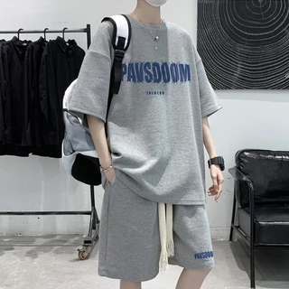 ModMenชุดเซ็ตผู้ชาย แขนสั้น+ ขาสั้น ผ้ายืด ลายปักตัวอักษร ทรงหลวม สไตล์ใหม่ในฤดูร้อน สไตล์เกาหลี ใส่สบาย คู่รักรุ่นเดียวกัน มีหลายขนา ผ้าวาฟเฟิล สุดฮิตแฟชั่น จัดส่งในกรุงเทพฯ มี4สี