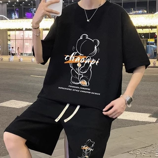 ModMenชุดเซ็ตผู้ชาย แขนสั้น+ ขาสั้น ผ้ายืด ลายปักตัวอักษร ทรงหลวม สไตล์ใหม่ในฤดูร้อน สไตล์เกาหลี ใส่สบาย คู่รักรุ่นเดียวกัน มีหลายขนา ผ้าวาฟเฟิล สุดฮิตแฟชั่น จัดส่งในกรุงเทพฯ มี4สี