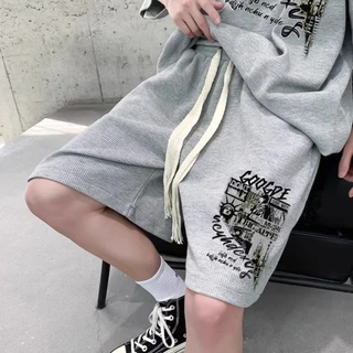 ModMenชุดเซ็ตผู้ชาย แขนสั้น+ ขาสั้น ผ้ายืด ลายปักตัวอักษร ทรงหลวม สไตล์ใหม่ในฤดูร้อน สไตล์เกาหลี ใส่สบาย คู่รักรุ่นเดียวกัน มีหลายขนา ผ้าวาฟเฟิล สุดฮิตแฟชั่น จัดส่งในกรุงเทพฯ มี4สี