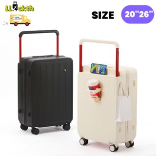 LLuckth กระเป๋าเดินทางที่มีคันบังคับกว้าง ขนาด 20 นิ้ว 26 นิ…
