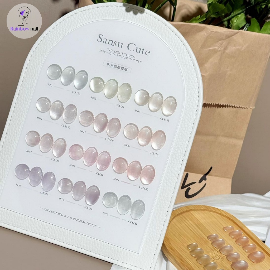 ชุดยาทาเล็บเจล 12สี สีเจลแคทอายเนื้อซาติน สีเจลทาเล็บแคทอาย สีลูกแก้วแคทอาย บัตรสีฟรี