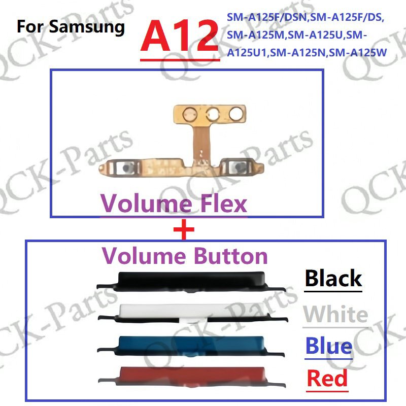 สําหรับ Samsung Galaxy A12 SM-125F ปุ่มปรับระดับเสียง Flex Cable อะไหล่ทดแทน