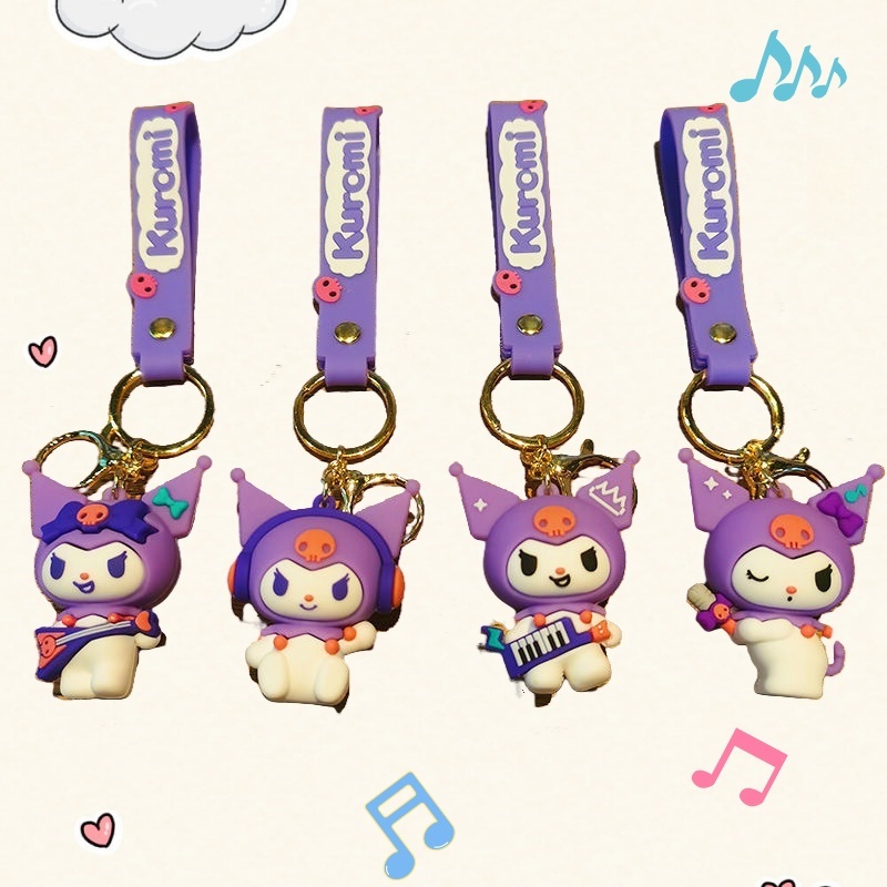 ฤดูร้อน kuromi Sanrio kuromi พวงกุญแจน่ารัก พวงกุญแจสีม่วง จี้ kuromi สาว Music - themed Kuromi char