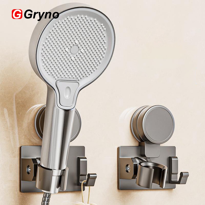 Gryno ถ้วยดูดผู้ถือฝักบัวปรับไม่มีเจาะติดผนังReusable Showerhead Bidetสเปรย์วงเล็บสําหรับโต๊ะเครื่องแป้งห้องน้ําห้องน้ํา