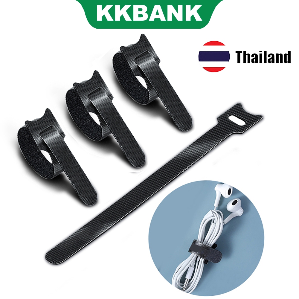 KKBANK By UG Cable Organizer 1 PC/10pcs สาย Tie Wire Winder เทปไนลอน 18 ซม.สําหรับเมาส์สายหูฟัง
