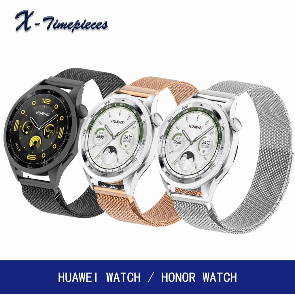 โลหะ Stianless เหล็ก Milanese Magnetic Loop สําหรับ Huawei Watch 2/3/4 pro สําหรับ Huawei Ultimate/B