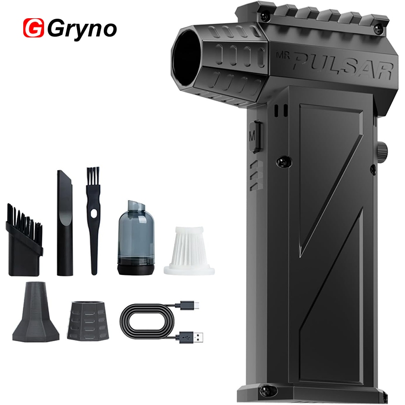 Gryno 140000รอบต่อนาทีพัดลมเทอร์โบเครื่องเป่าลมพร้อมไฟฉายแบบพกพามือถือมินิเจ็ทพัดลมรุนแรงมอเตอร์ไร้แปรงความเร็วสูงลมแรงกําจัดฝุ่น