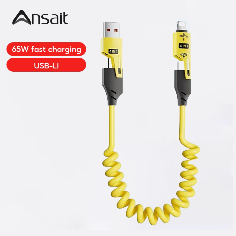 ANSAIT  4-in-1 1.5M Fast สายชาร์จ Usb Type C สําหรับ Usb C Charger สายชาร์จลวด