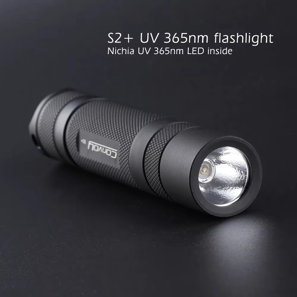 Convoy S2+ ไฟฉาย UV 365nm 18650 สีดำและม่วงพร้อม Nichia 276A