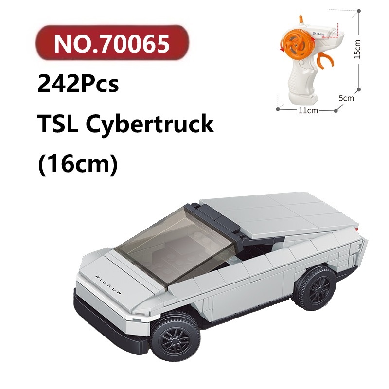 ✨TSL Cybertruck รถบังคับวิทยุ เข้ากันได้ตัวต่อเลโก้ 242ชิ้น Achko Car โมเดลประกอบแล้ว