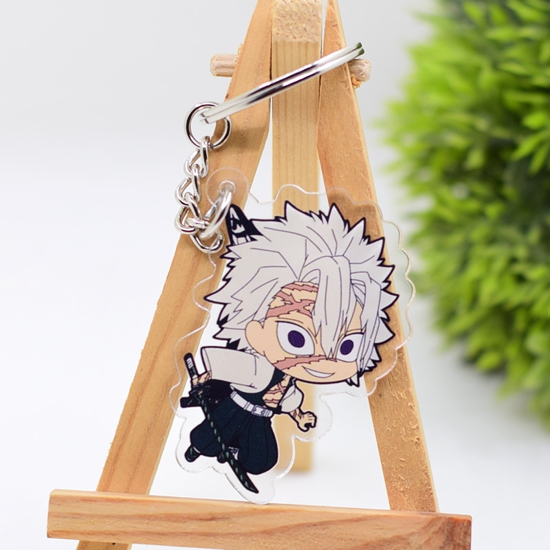 พวงกุญแจ Demon Slayer Tomioka Giyuu อุปกรณ์ต่อพ่วงอะนิเมะจี้น่ารัก Rengoku Kyoujurou อะคริลิคสองด้าน
