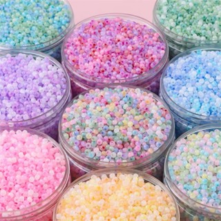 St.kunkka 1000 ชิ้น .ลูกปัดตกแต่งเม็ดทรายขนาด2มิลสีสดๆสวยๆ