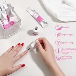 BORN PRETTY 6-in-1 Strong Nail กาวเจลยาทาเล็บเติมฟังก์ชั่นโปร่งใสเจลความหนาฐานยาง Rhinestone กาว 15g