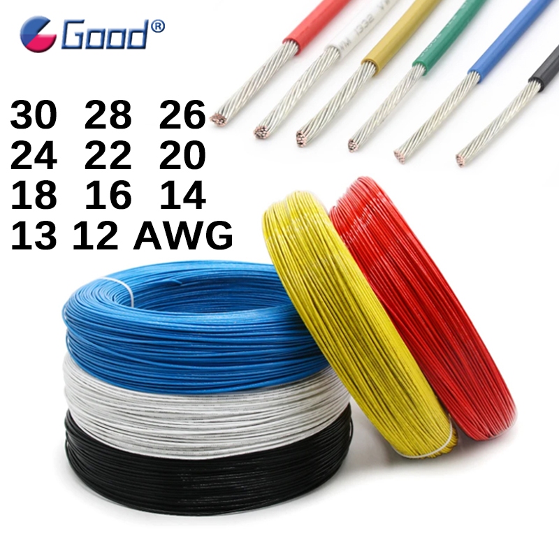 UL1332 PTFE ลวด FEP ฉนวนอุณหภูมิสูง Electron สาย 30 28 26 24 22 20 18 16 14 13 12 AWG