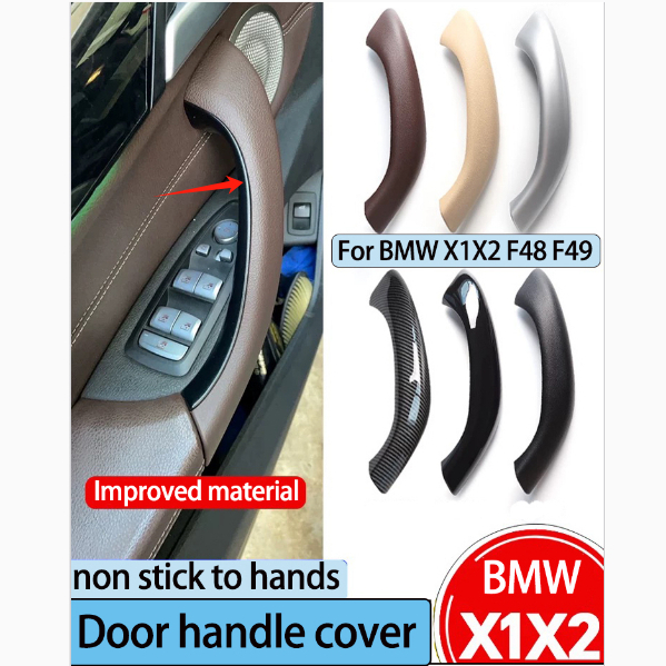 F48 ภายในรถด้านหน้าด้านหลังซ้ายขวาประตูดึงมือจับด้านนอกฝาครอบสําหรับ BMW X1 X2 F48 F49 F39 2016-2020