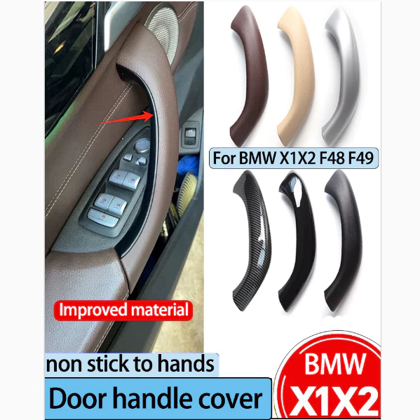 F48 ภายในรถด้านหน้าด้านหลังซ้ายขวาประตูดึงมือจับด้านนอกฝาครอบสําหรับ BMW X1 X2 F48 F49 F39 2016-2020