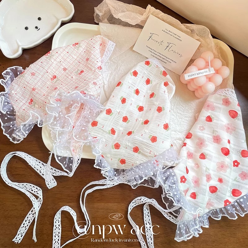 โรแมนติกสไตล์พระดอกไม้ลูกไม้สามเหลี่ยมผ้าพันคอคาดศีรษะโมริหวานผ้าคลุมศีรษะ อุปกรณ์เสริม.style.ผม - รูปที่ 6