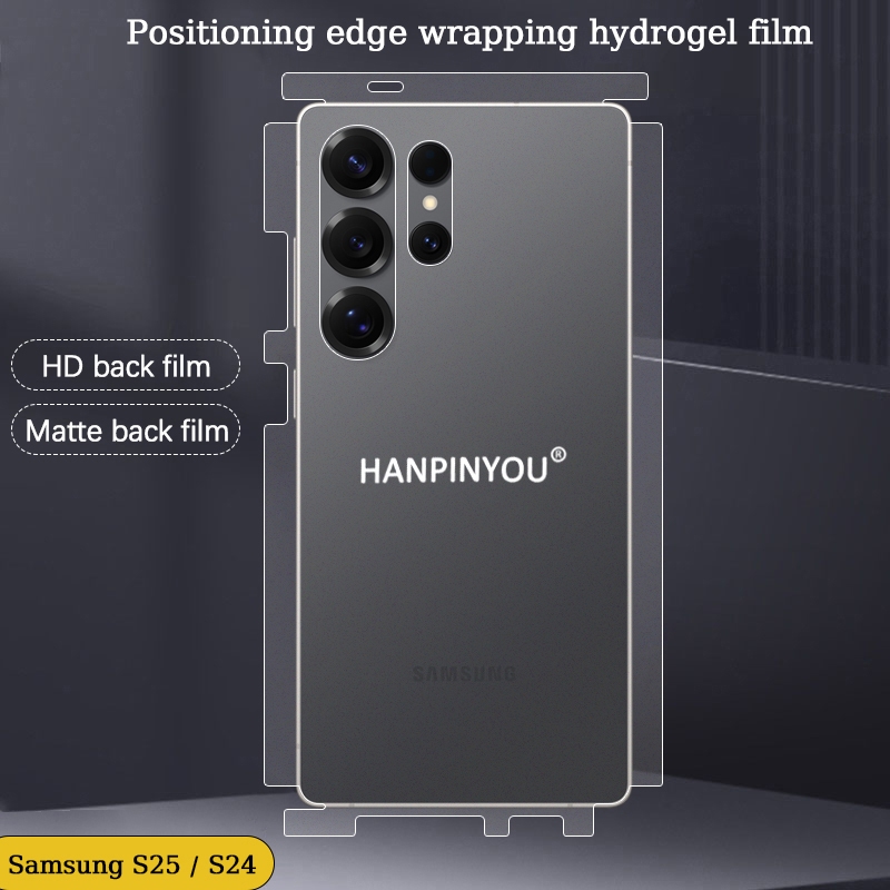คลุมทั้งหมดป้องกันหน้าจอด้านหลังสําหรับ Samsung Galaxy S26 S25 S24 Plus Ultra HD/Matte ตําแหน่งห่อขอบ Soft TPU กันกระแทก Ultrathin Scratch AutoRepair กลับฟิล์มไฮโดรเจล