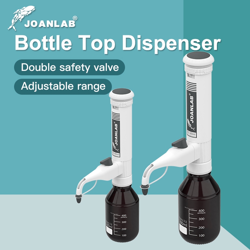 JOANLAB เครื่องจ่ายด้านบนขวด เครื่องจ่ายห้องปฏิบัติการเชิงปริมาณแบบปรับได้ อุปกรณ์ห้องปฏิบัติการแบบเคลื่อนที่ได้