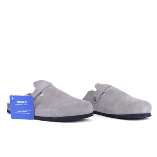 BOKEN รองเท้าแตะ Clogs Mules หนังนิ่มและ Cork Footbed สไตล์สไลด์สำหรับผู้หญิง