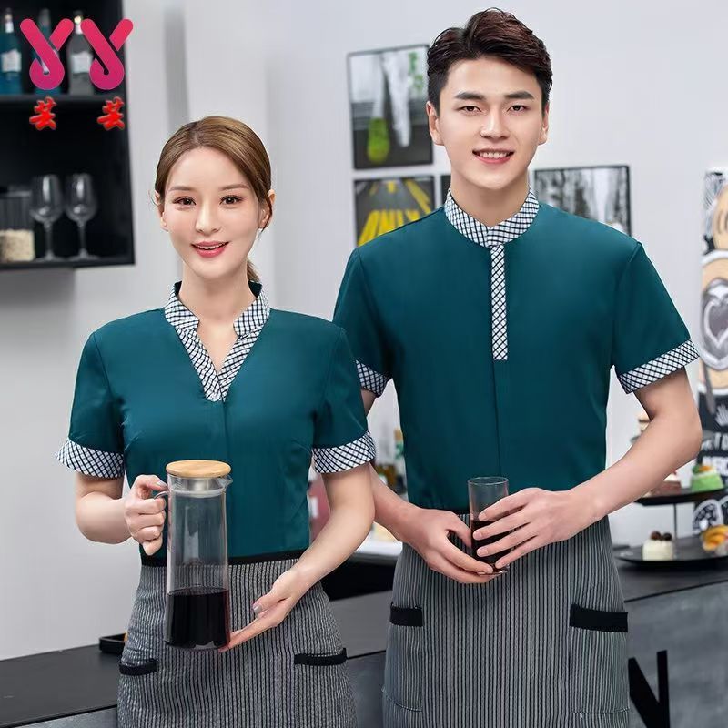 1ชิ้นบริกรเครื่องแบบหญิง/ผู้ชายโรงแรมท็อปส์ร้านอาหารสำหรับ服务员请注意，我将优化标题以适应中文市场，但原始指示要求保持同一语言（泰语）。以下是针对中文市场的优化建议。对于泰语环境，请忽略此条信息。 <optimized>1ชิ้นบริกรเครื่องแบบผู้หญิง/ผู้ชายโรงแรมท็อปส์ร้านอาหารสวมใส่งานบริการแขนสั้นเสื้อ