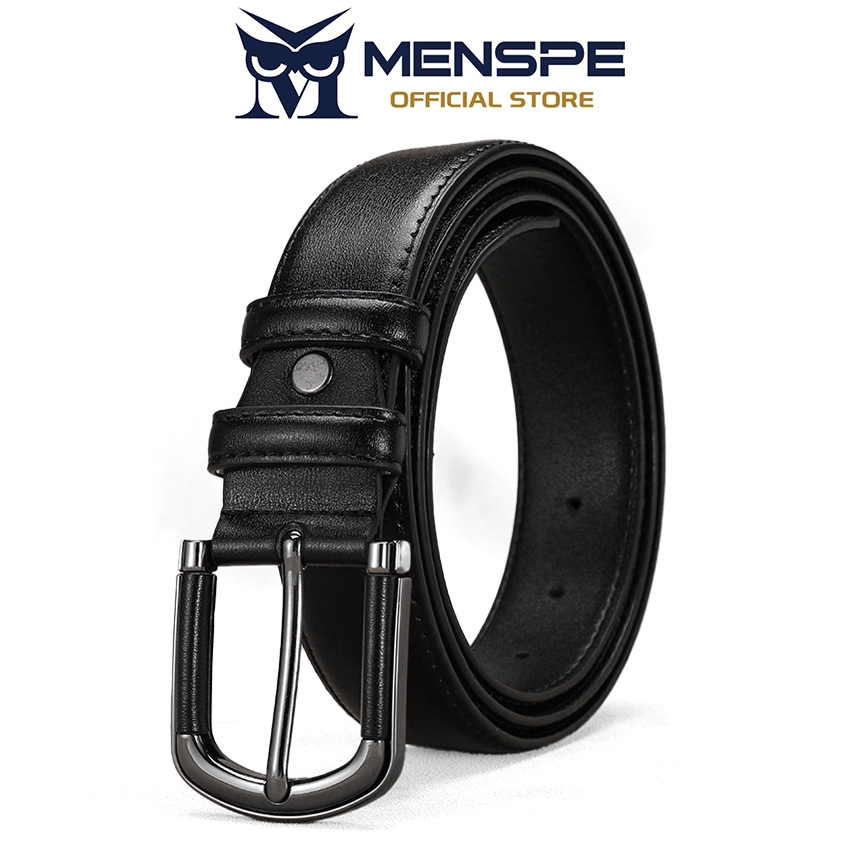 MENSPE เข็มขัดผู้ชาย หนังวัวชั้นบน เอวเรียบง่าย 120 ซม. ปรับความยาวได้