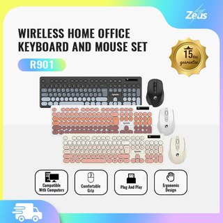 Zeus x Raiku R901 2.4G Wireless Keyboard & Mouse Combo - Colorful Gradient Keycaps Power Saving
