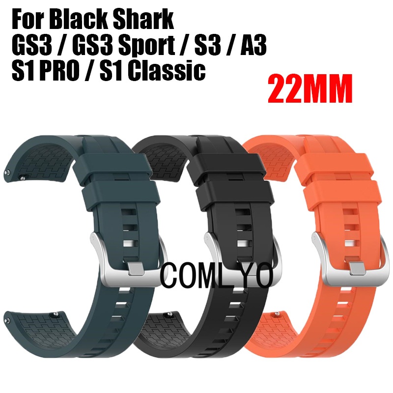 For Black Shark GS3 Ultra Sport A3 S3 S1 PRO Classic คลาสสิกสมาร์ทสายนาฬิกาผู้หญิงผู้ชายซิลิโคนสายรัดข้อมือนุ่ม 22 มม.