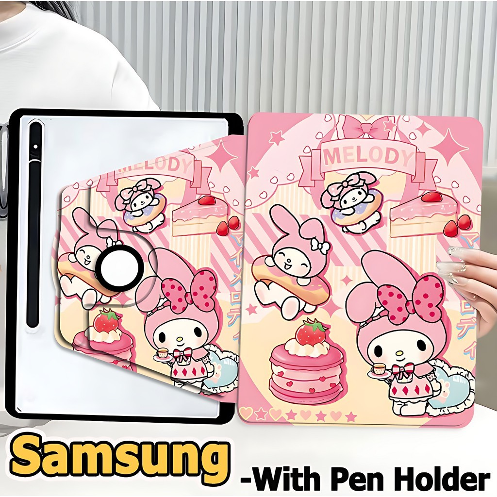 เคสฝาพับ ซัมซุง Tab case For Samsung Galaxy Tab S10+ S7 S8 S9 S6 lite S7FE S9FE S9FE+ A8 A9 A9+ Galaxy Tab S8+ S9+ S7+ A7 lite เคสหมุนได้360 Case Samsung รูปแบบการ์ตูน  เคส Galaxy