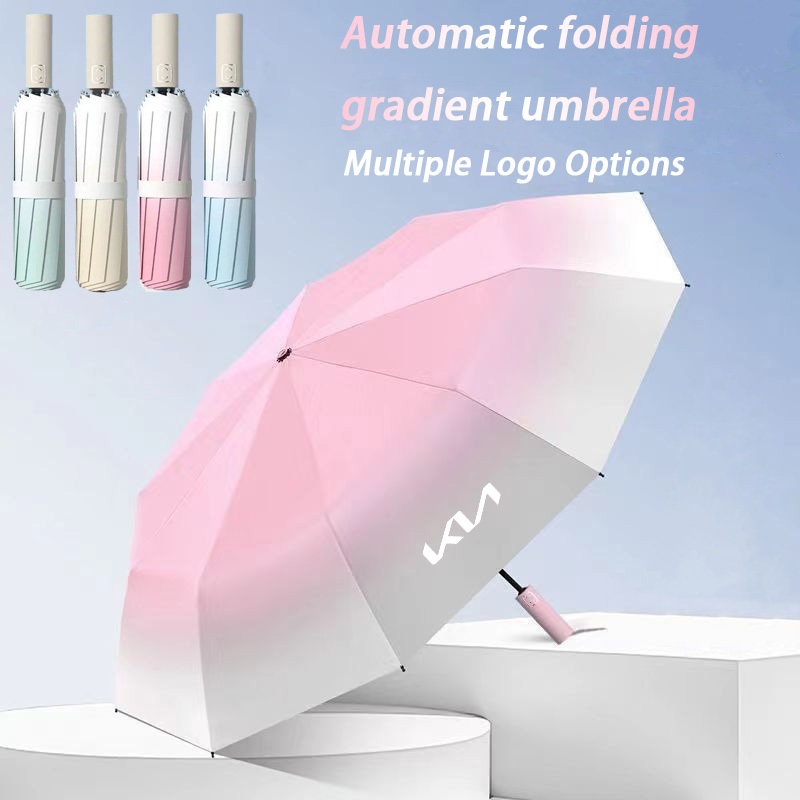 KN KIA Car ร่มอัตโนมัติสีไล่ระดับสีเหมาะสําหรับทั้งวันแดดและฝนพร้อมกาวสีดําสําหรับป้องกันรังสียูวี Morning Carens XCeed Forte Cerato Sportage Picanto Carnival