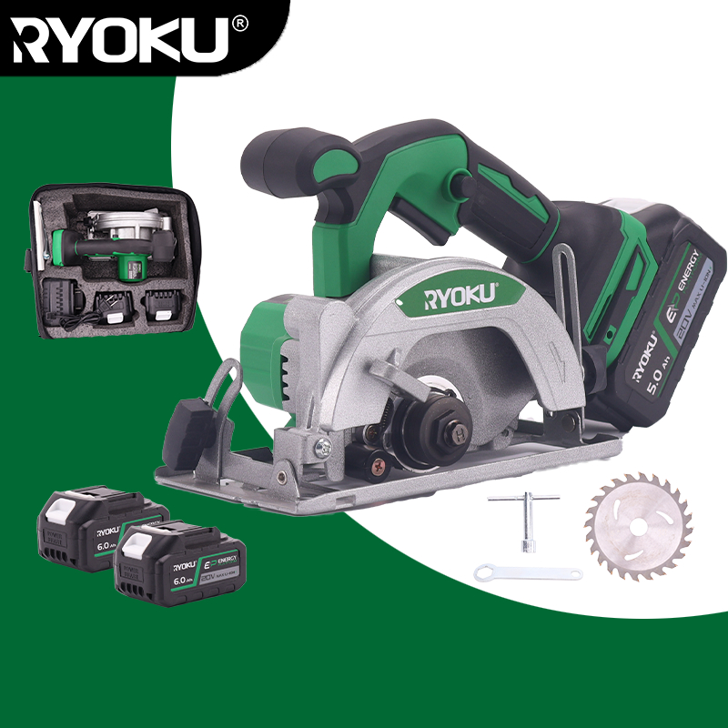 RYOKU เครื่องตัด 20V ไร้สาย,ไม้ไฟฟ้าวงกลมเลื่อยหินอ่อน Masonry Saw เลื่อยแบบพกพา,เครื่องมือไฟฟ้าแบบมีสายเครื่องมือหินและตัดไม้,โลหะตัดผนังและ