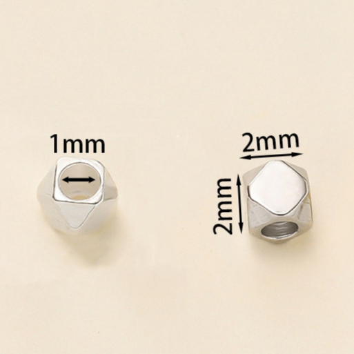 St.kunkka 20ชิ้น 2*2mm 18Kทองแดงบริสุทธิ์ไม่จางหายไปมลูกปัด ตัวเว้นวรรค ลูกปัดสามารถใช้สําหรับ ทําเอง สร้อยคอสร้อยข้อมือทํา — صورة 2