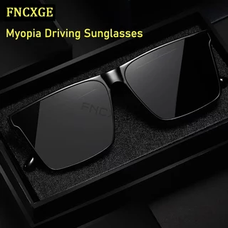 FNCXGE แว่นสายตาสั้น 0.0 ถึง -6.0 แว่นกันแดดแฟชั่นป้องกันรังสียูวี สไตล์เกาหลีสำหรับผู้ชายและผู้หญิง ทรงสี่เหลี่ยม แสงโพลาไรซ์