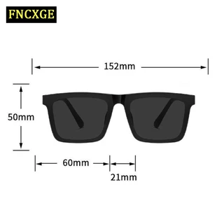FNCXGE แว่นสายตาสั้น 0.0 ถึง -6.0 แว่นกันแดดแฟชั่นป้องกันรังสียูวี สไตล์เกาหลีสำหรับผู้ชายและผู้หญิง ทรงสี่เหลี่ยม แสงโพลาไรซ์