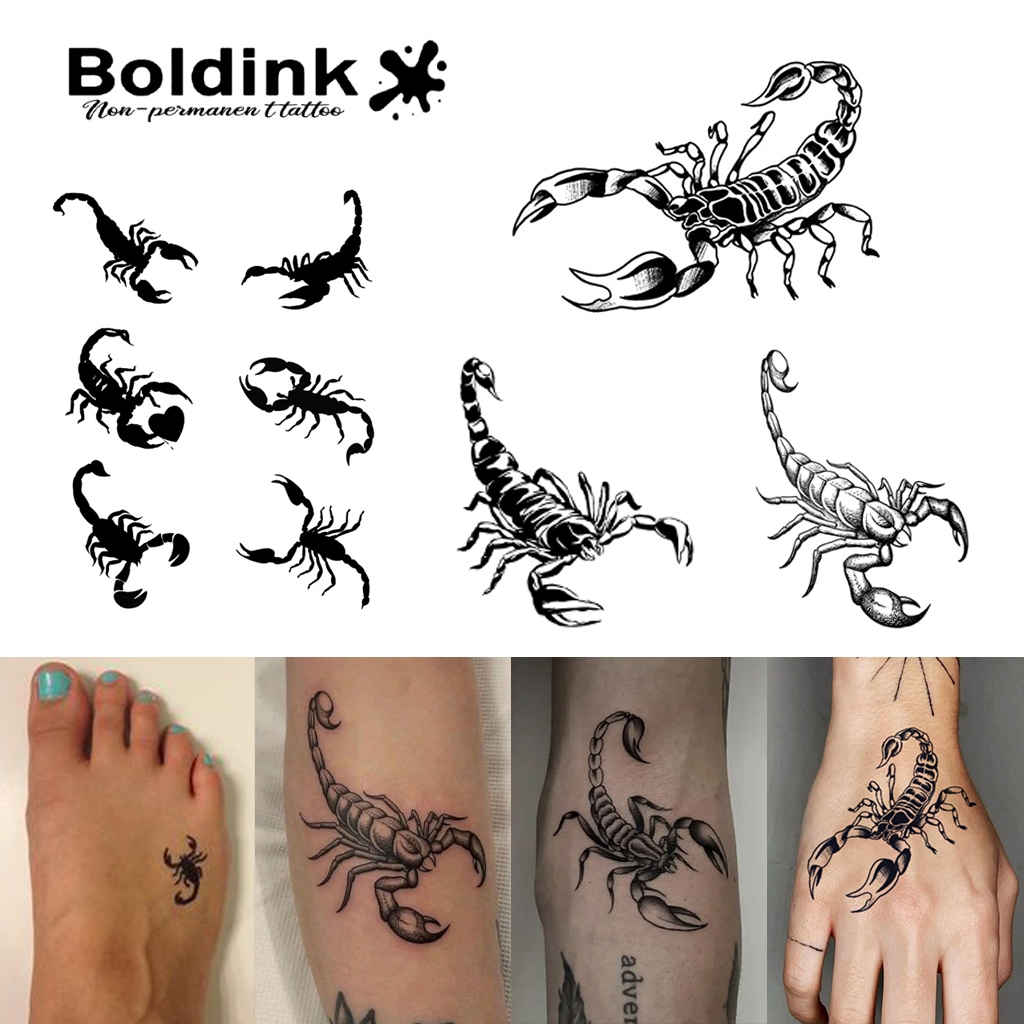 สติ๊กเกอร์รอยสักแมงป่อง Boldink technology revolution สติกเกอร์เซ็กซี่ เข้ม อรหันต์ ลายพิเศษ ติดทน 15 วัน รอยสักปลอม ชุดสักกึ่งถาวร