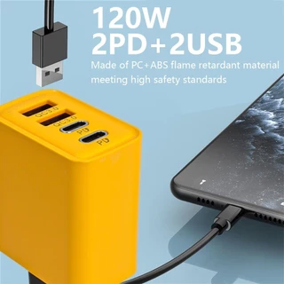 หัวชาร์จเร็ว 120W สายชาร์จ type c อะแดปเตอร์ typ c adapter QC 3.0 ชุดชาร์จเร็ว PD 2 ช่อง สําหรับ iP 15 14 12 Micro TYPEC