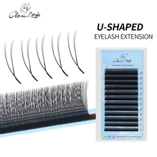 GLAMLASH U รูปร่าง YY ขนตาปลอม 8-15 มม.ผสม CD Curl เคล็ดลับคู่ Lashes Extension Hand-wowen ขนตาส่วนบุคคล