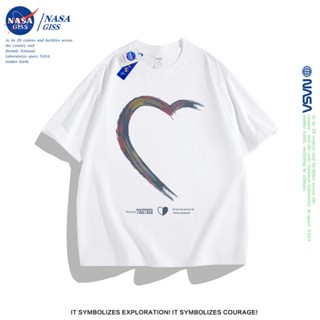 NASA เสื้อยืดหญิงชาย สไตล์ลำลอง แขนสั้น เสื้อ summer หัวใจ พ…