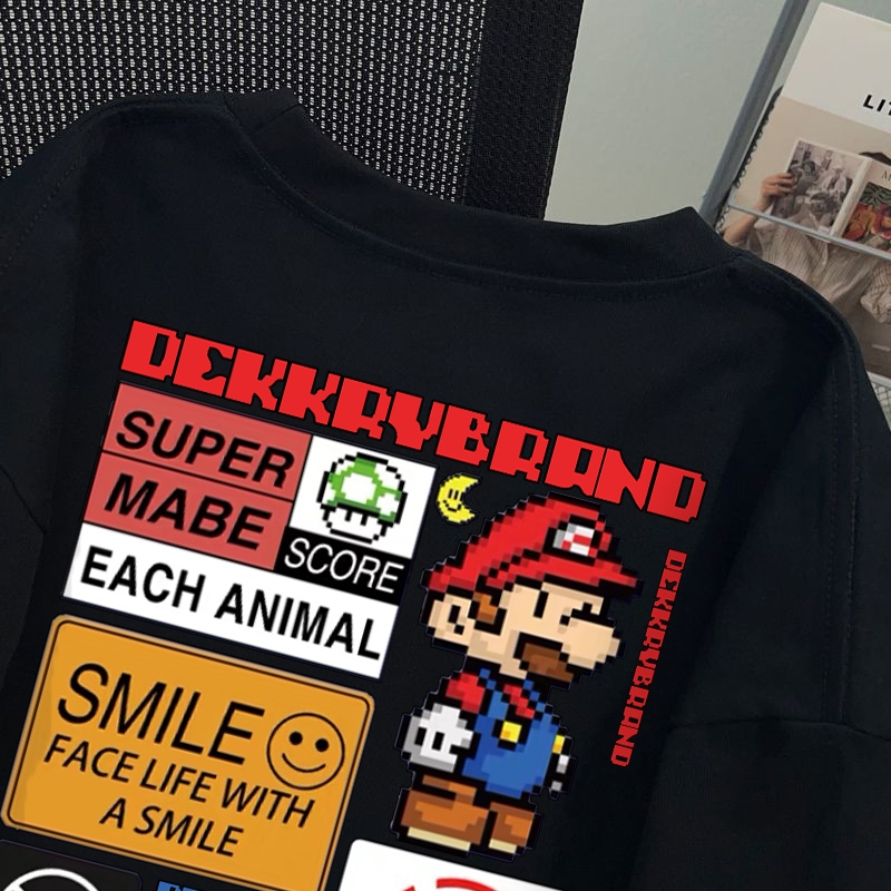 【พร้อมส่ง】🔥NASA ทรงโอเวอร์ไซส์ เสื้อยืด ผ้าฝ้ายแท้100% คอกลม แขนสั้น 🧨ลายพิมพ์แมรี่ ใส่ได้ทั้งชายหญิง YG1021 - รูปที่ 2