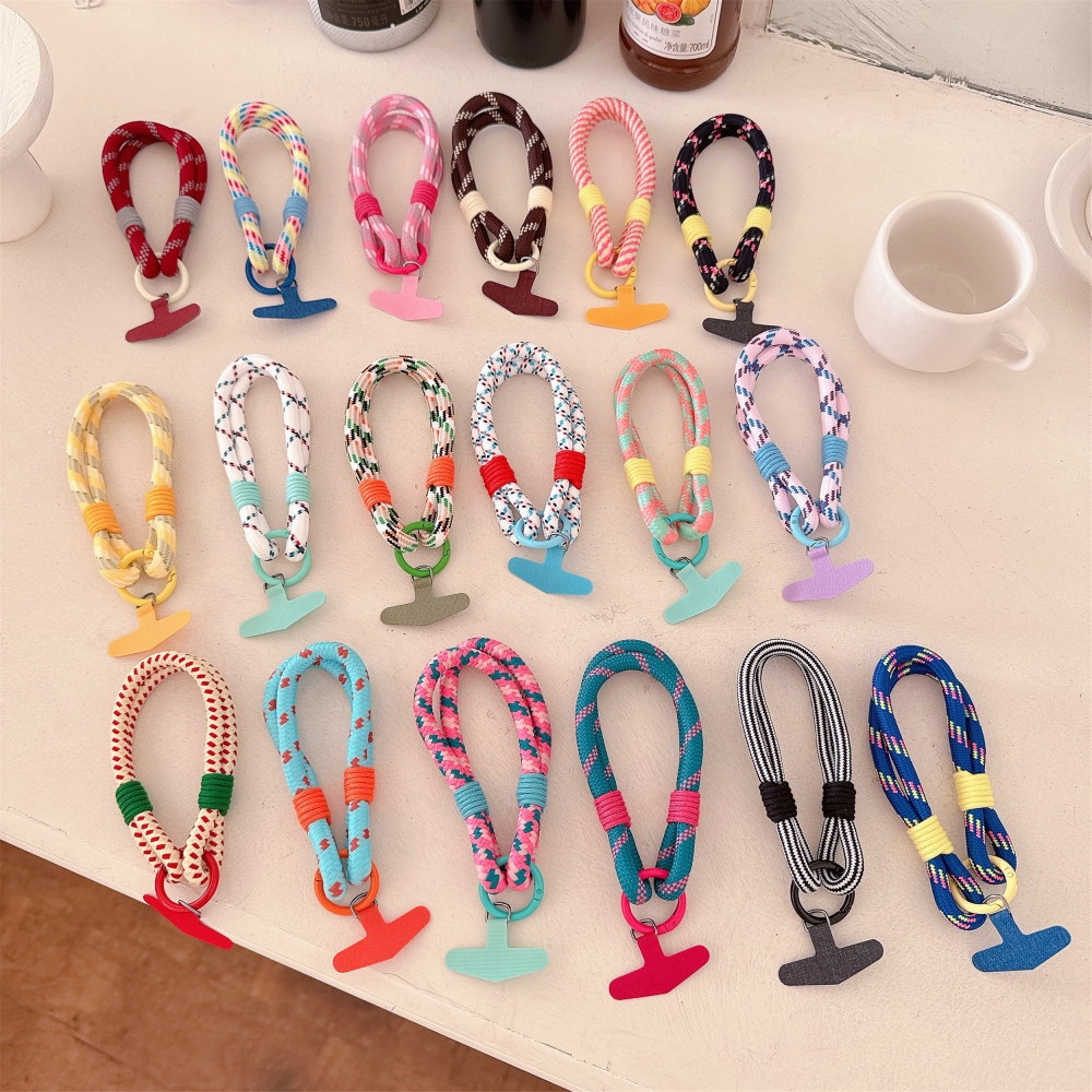 Simple Candy สีโทรศัพท์มือถือ Lanyard พวงกุญแจแขวนตกแต่ง Twist เชือก Anti-los จี้แฟชั่น Strong สายรัดข้อมือสั้นของขวัญ