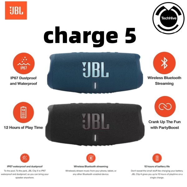 ลําโพงบลูทูธพกพา JBL Charge 5 – กันน้ํา IP67 เวลาเล่น 20 ชม. และ Powerbank ในตัว | สุดยอดลําโพงกลางแจ้งสําหรับตั้งแคมป์ปาร์ตี้ชายหาดและสระน้ํา